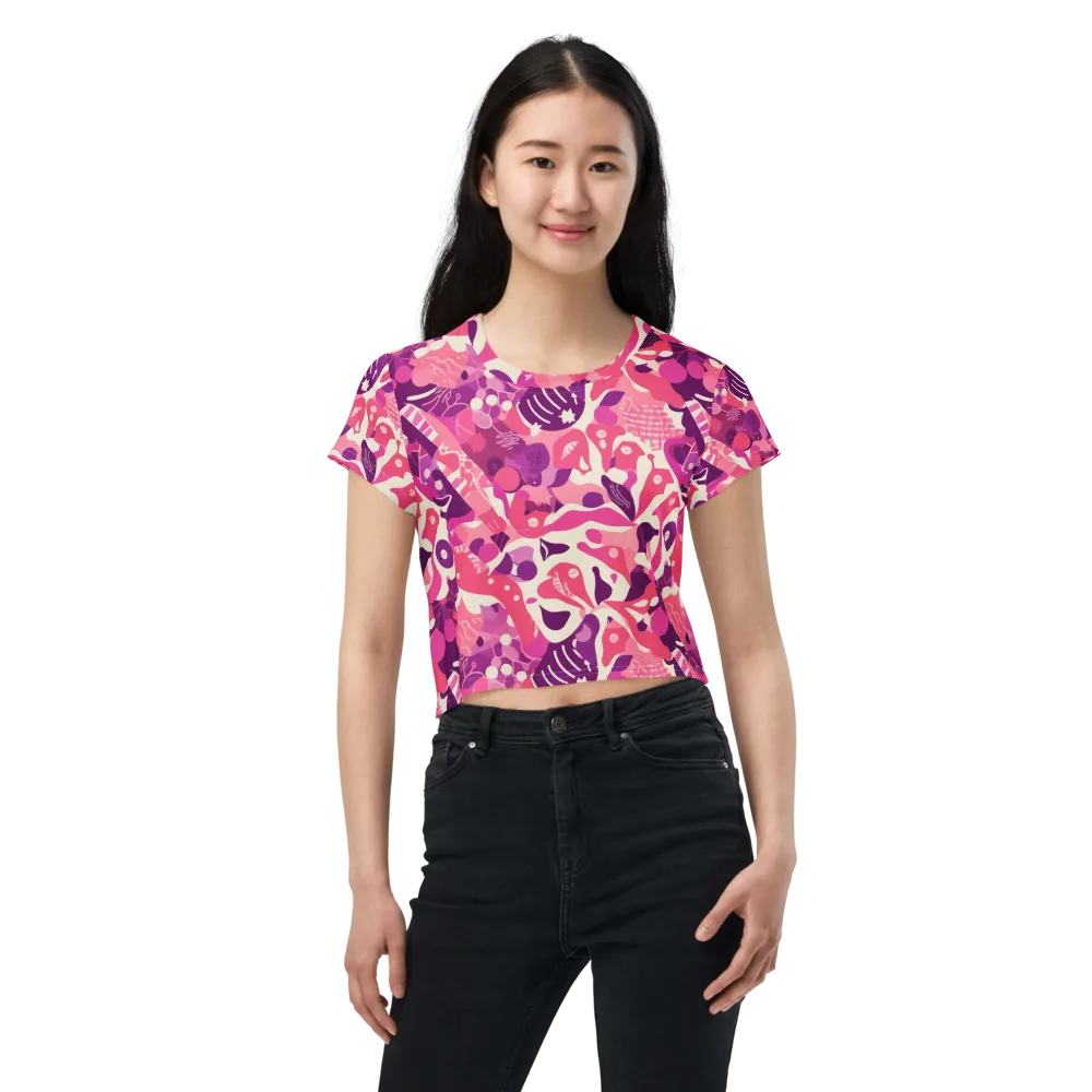 Pop Orchid on Crop Tee — Front