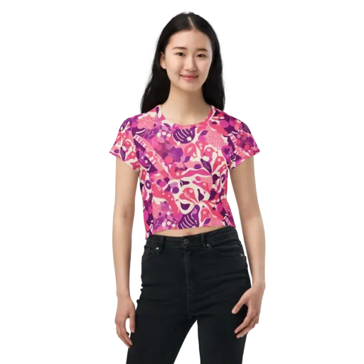 Pop Orchid on a Crop Tee