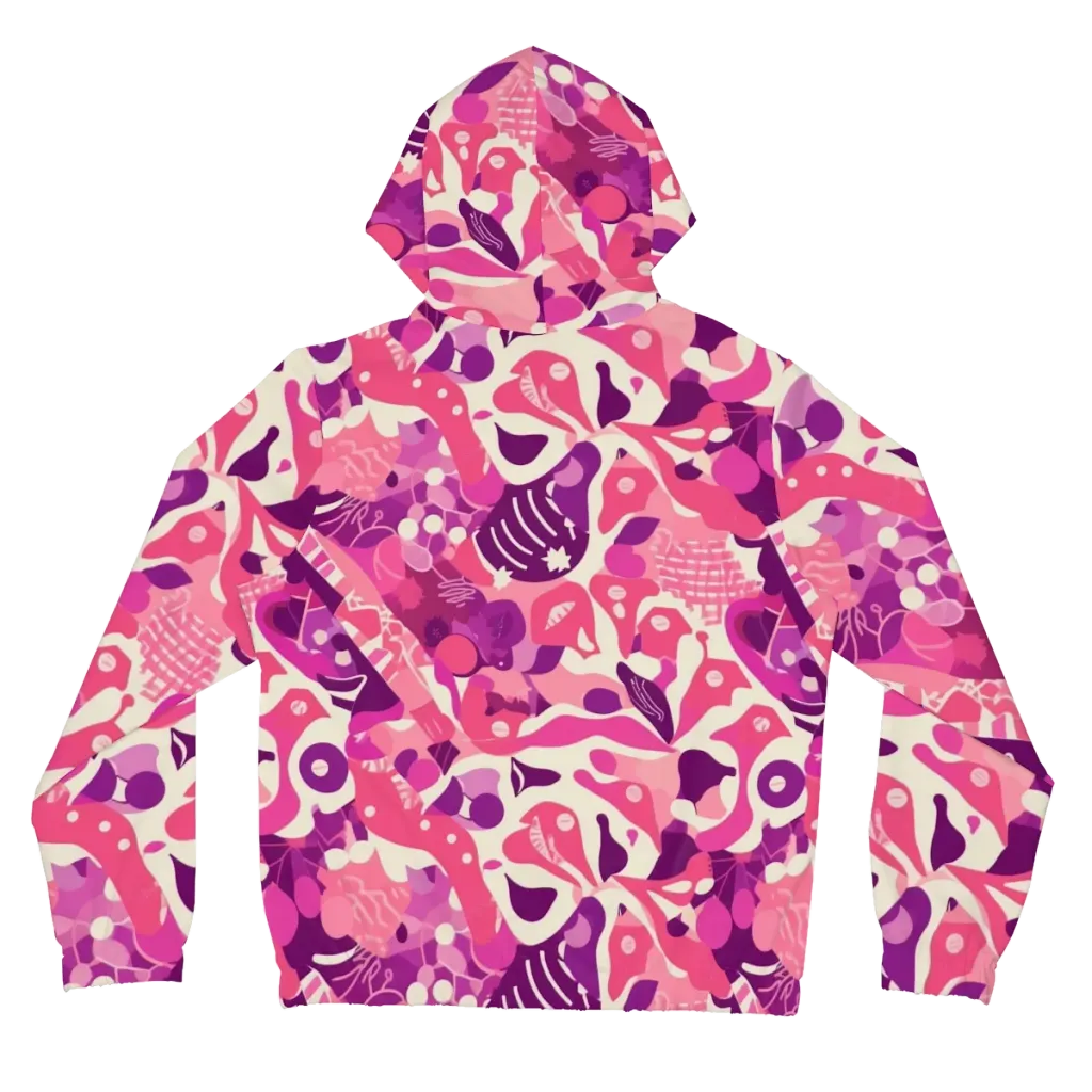 Pop Orchid on Women's Full-Zip Hoodie — Back