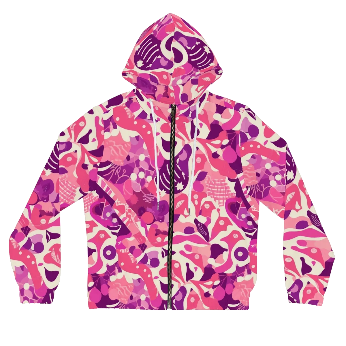 Pop Orchid on Women's Full-Zip Hoodie — Front