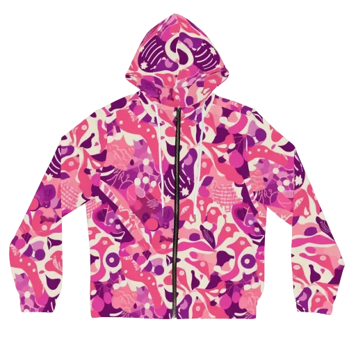 Pop Orchid on a Women's Full-Zip Hoodie