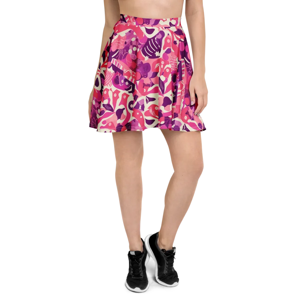 Pop Orchid on Skater Skirt — Front