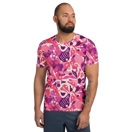 Pop Orchid on a Men's Athletic T-Shirt