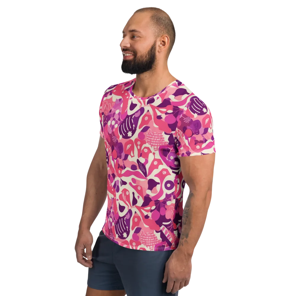 Pop Orchid on Men's Athletic T-Shirt — Left