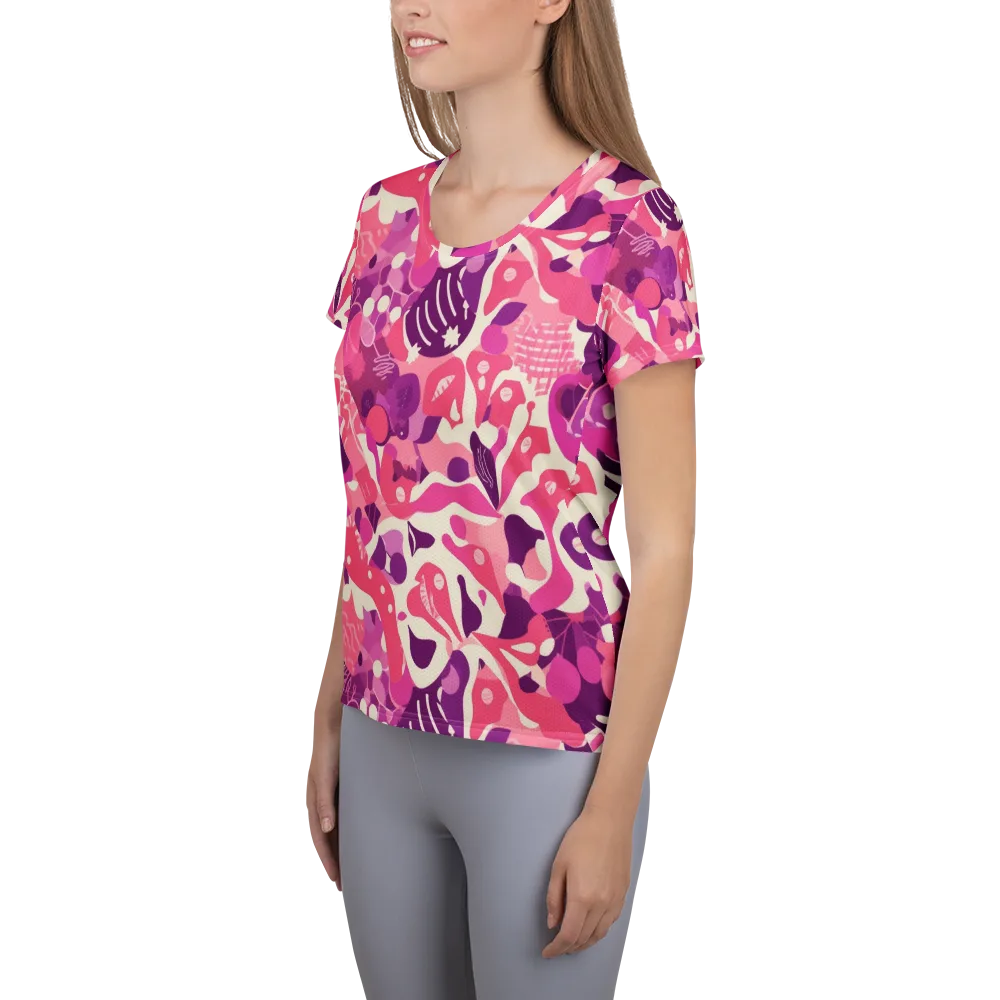 Pop Orchid on Women's Athletic T-Shirt — Left