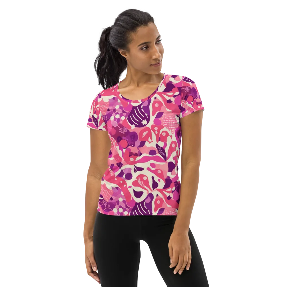 Pop Orchid on Women's Athletic T-Shirt — Front
