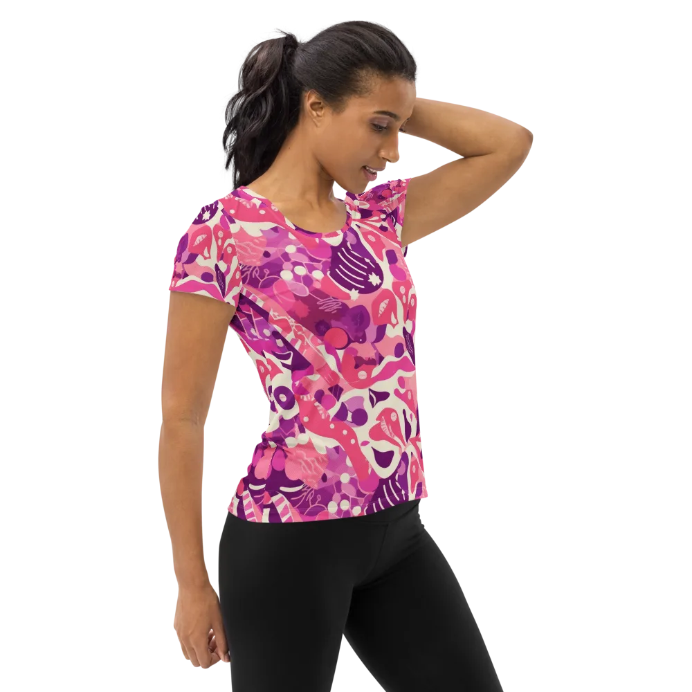 Pop Orchid on Women's Athletic T-Shirt — Right