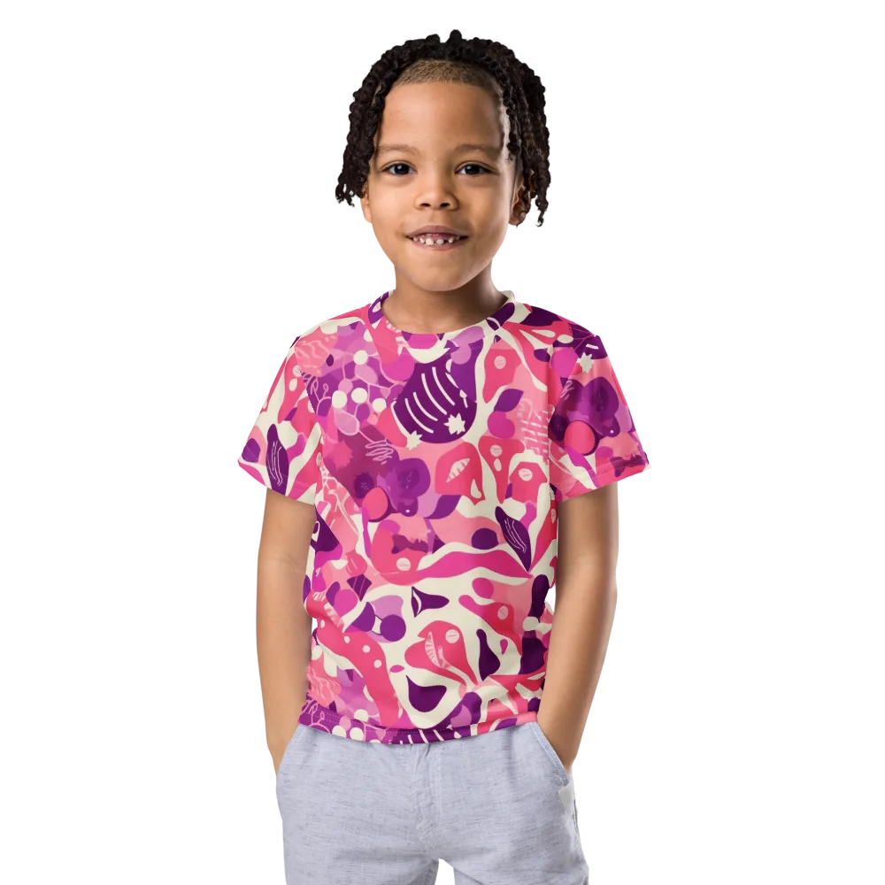 Pop Orchid on Kids Crew Neck T-Shirt — Front