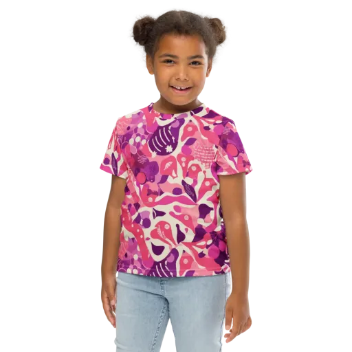 Pop Orchid on a Kids Crew Neck T-Shirt