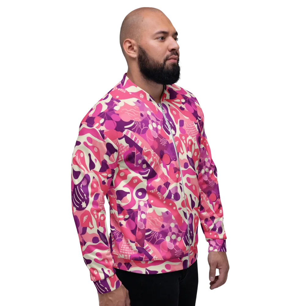 Pop Orchid on Bomber Jacket — Right