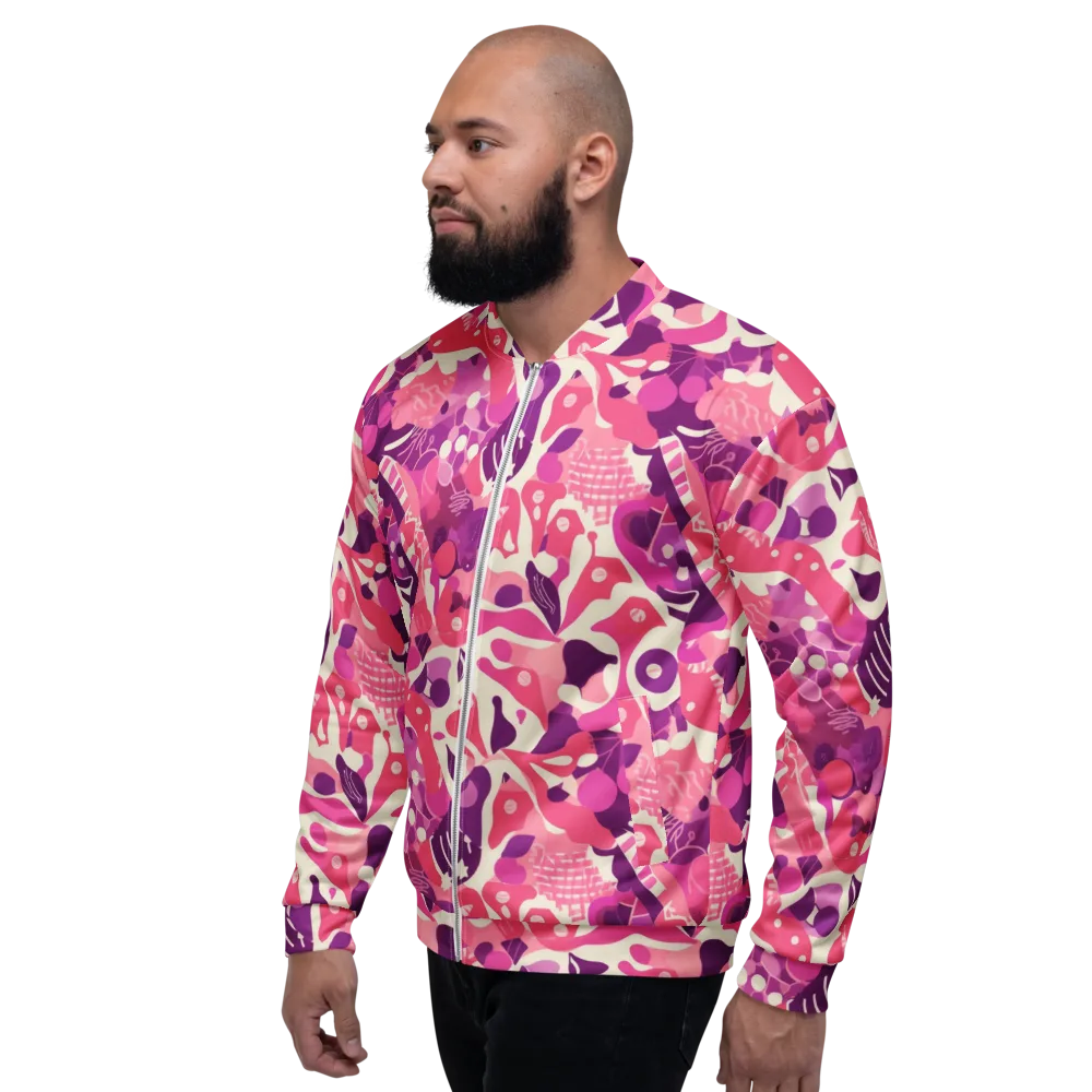 Pop Orchid on Bomber Jacket — Left