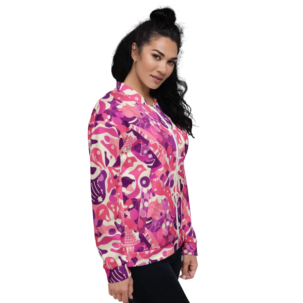Pop Orchid on Bomber Jacket — Right