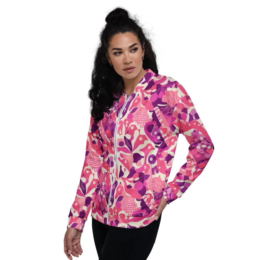 Pop Orchid on Bomber Jacket — Left