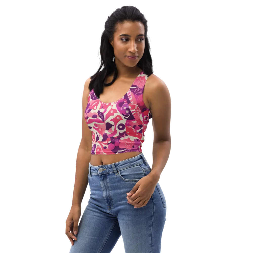 Pop Orchid on Crop Top — Left Front