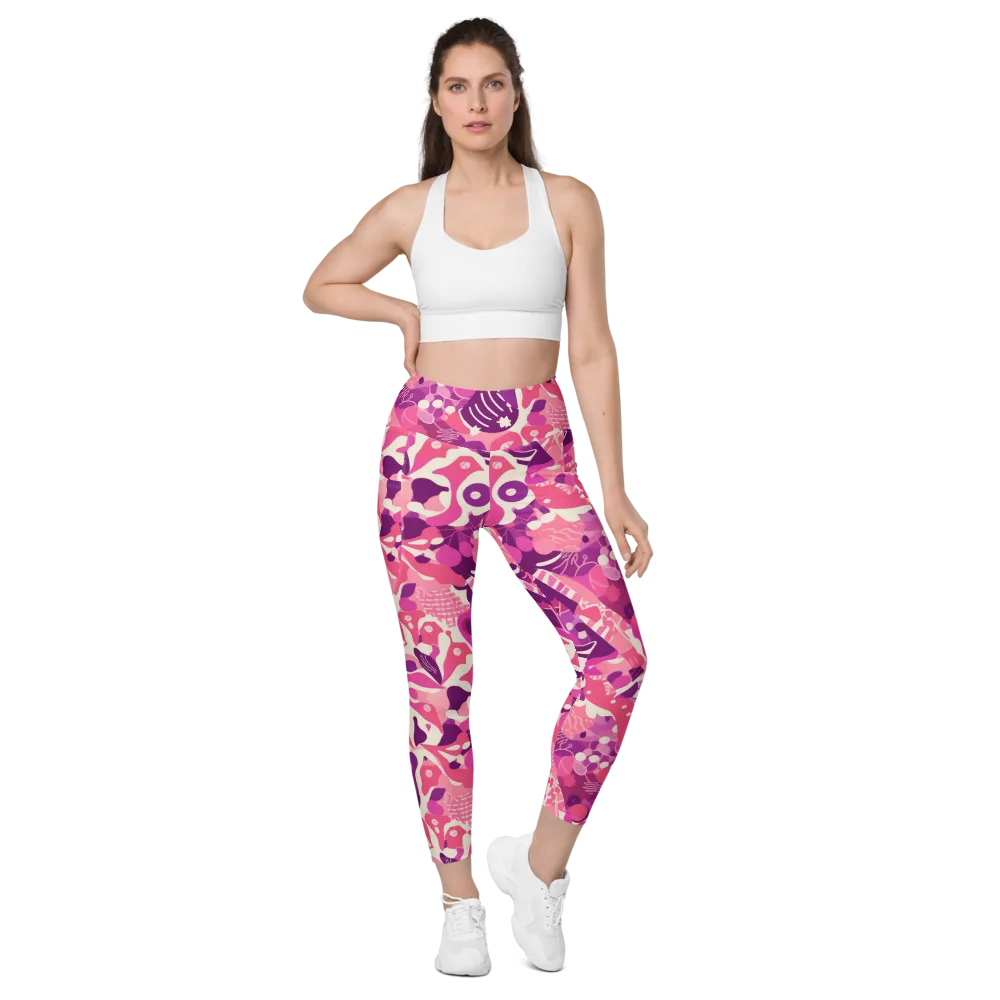 Pop Orchid on Leggings with Pockets — Front