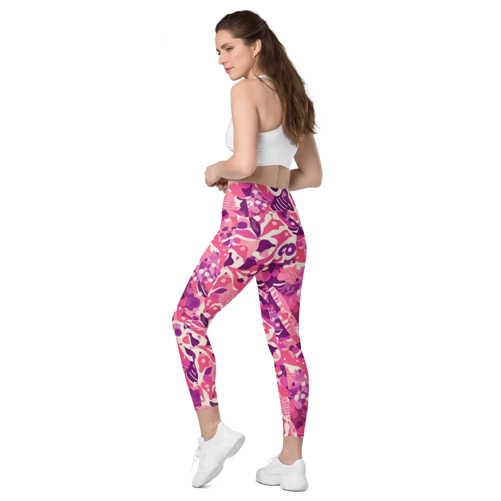 Pop Orchid on Leggings with Pockets — Left Back