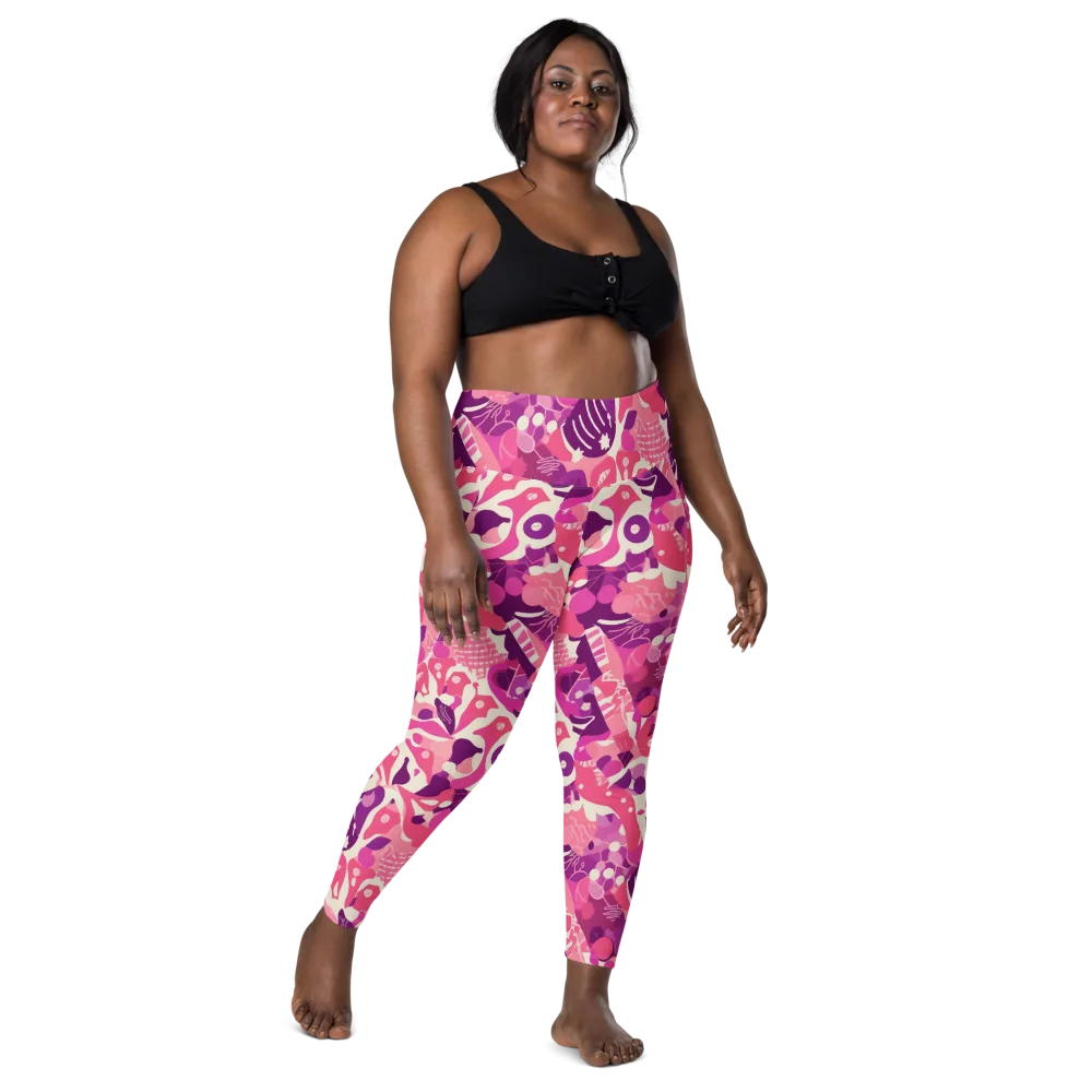 Pop Orchid on Leggings with Pockets — Front