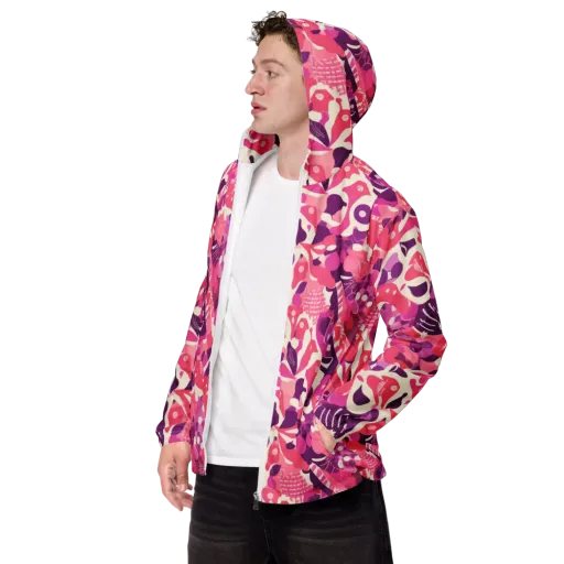 Pop Orchid on a Men's Windbreaker
