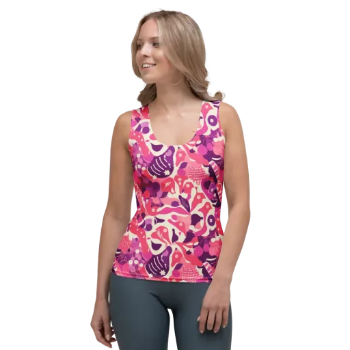 Pop Orchid on a Women's Tank Top