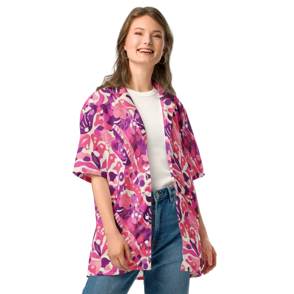 Pop Orchid on Button Shirt — Front