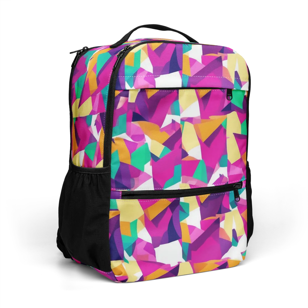 Magenta Geometry on Utility Backpack — Right Front
