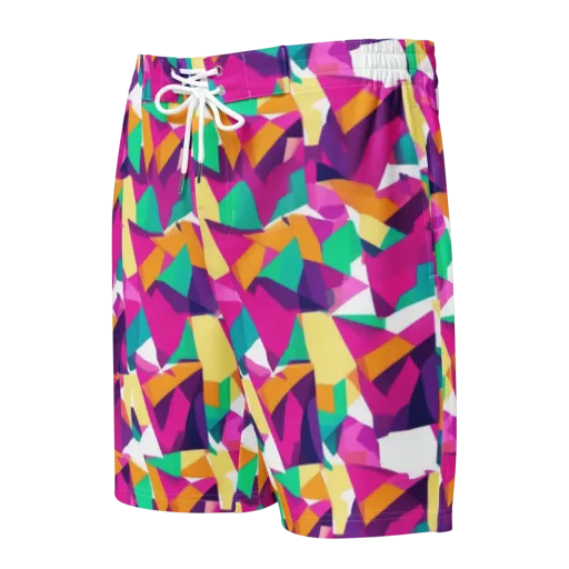 Magenta Geometry on a Men's Board Shorts