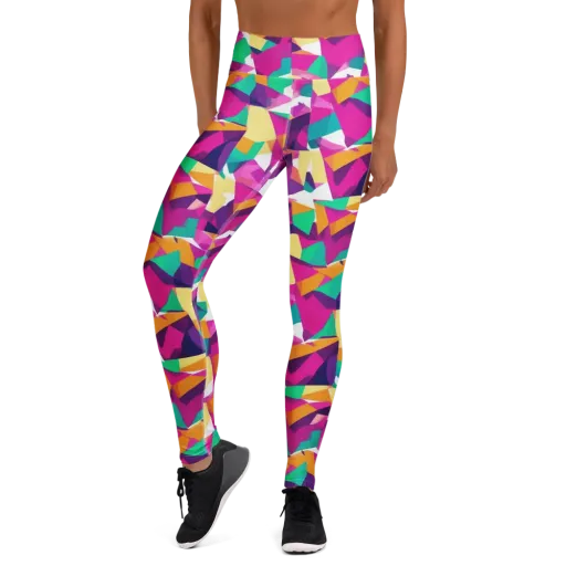 Magenta Geometry on a Yoga Leggings
