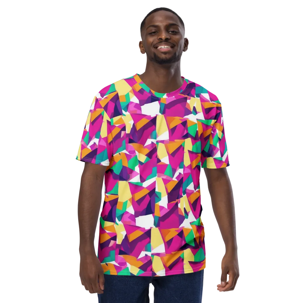 Magenta Geometry on Men's Crew Neck T-Shirt — Front