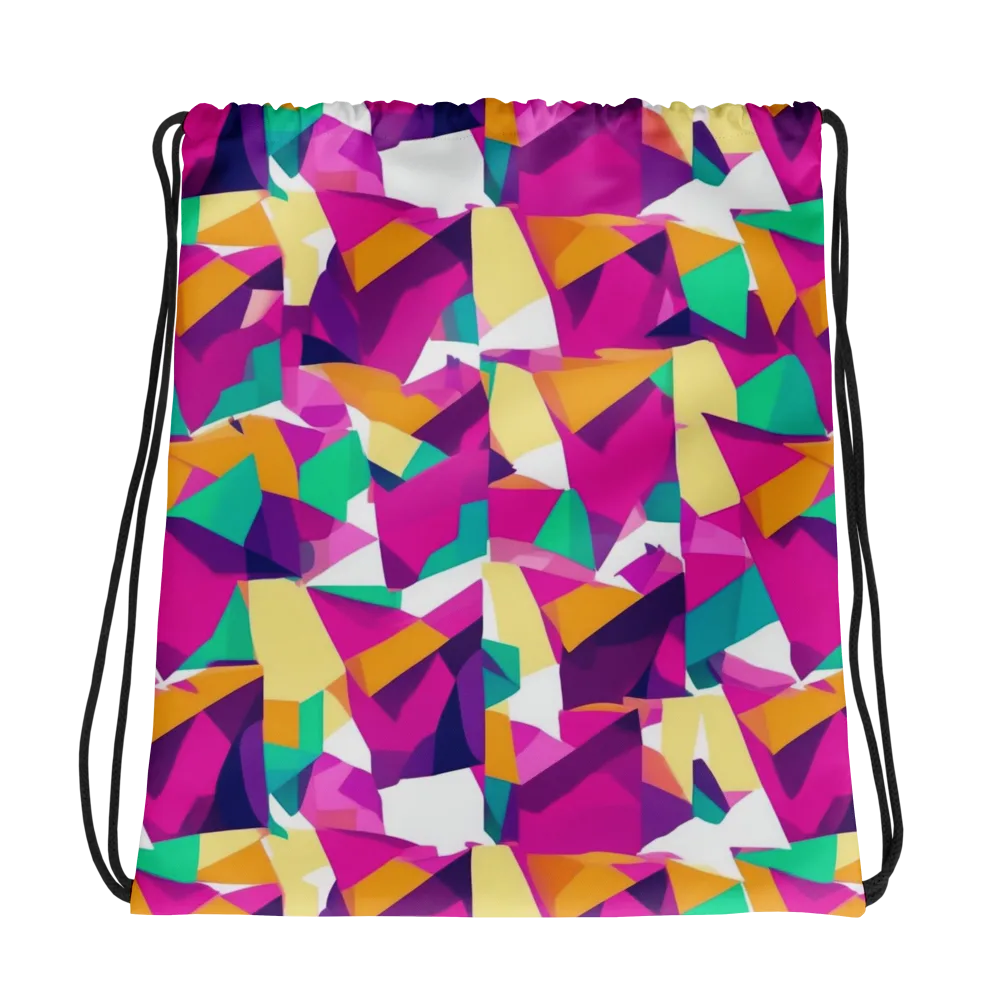 Magenta Geometry on Drawstring Bag — Photo