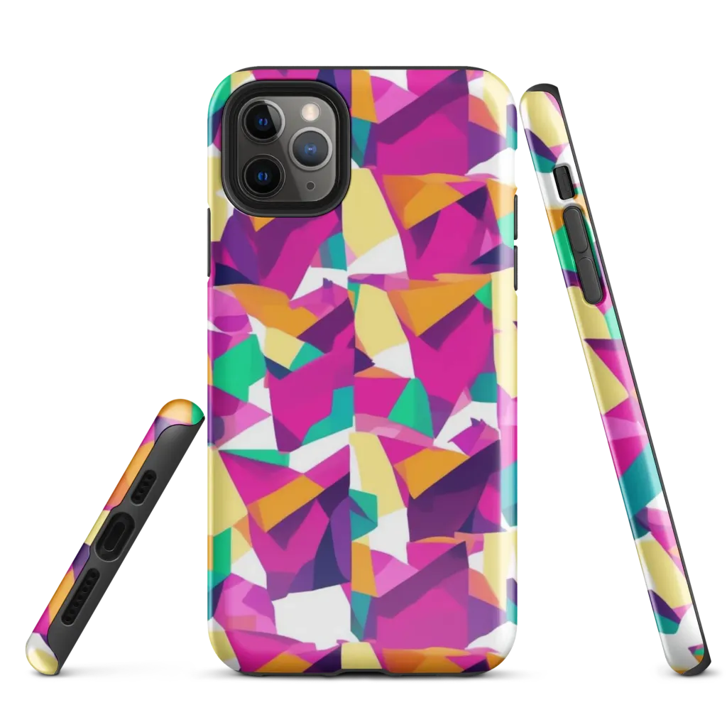 Magenta Geometry on Tough Case for iPhone® — Front