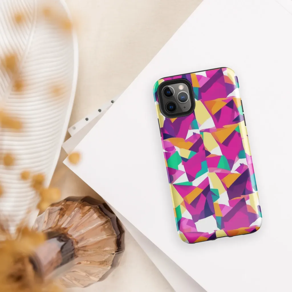 Magenta Geometry on Tough Case for iPhone® — Front