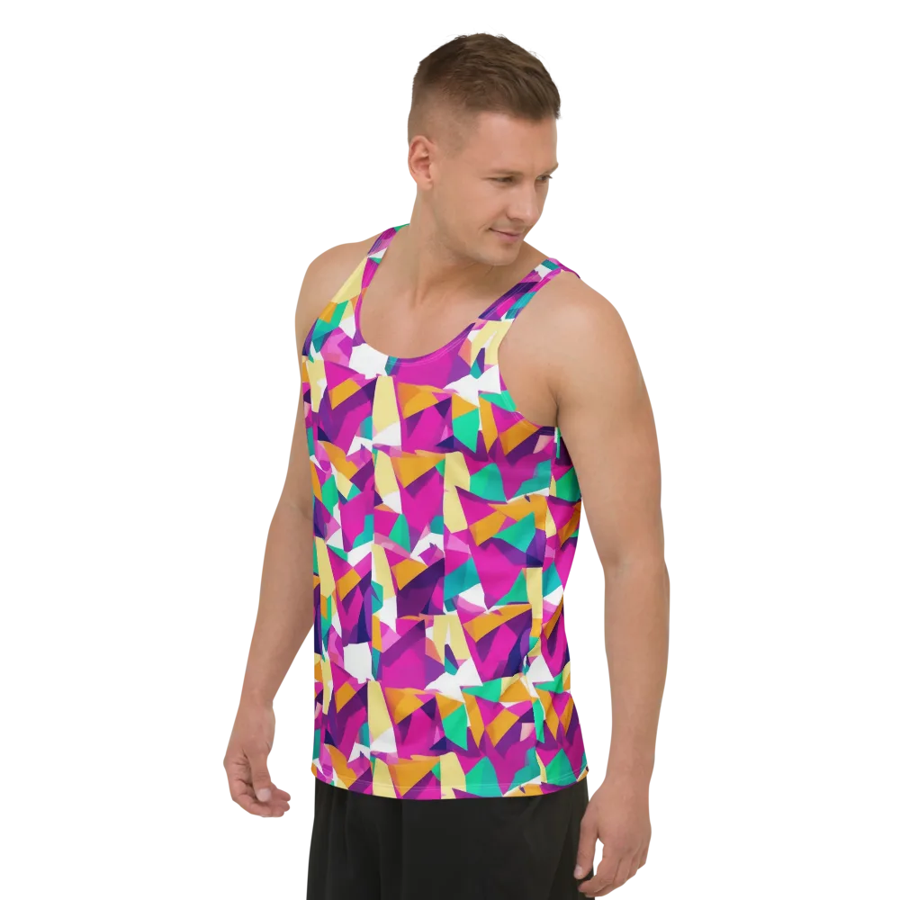 Magenta Geometry on Men's Tank Top — Left Front