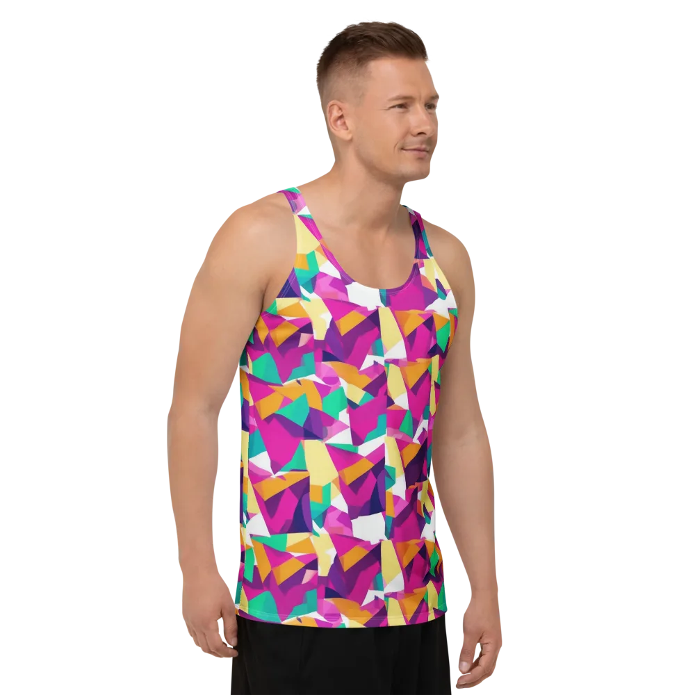 Magenta Geometry on Men's Tank Top — Right Front