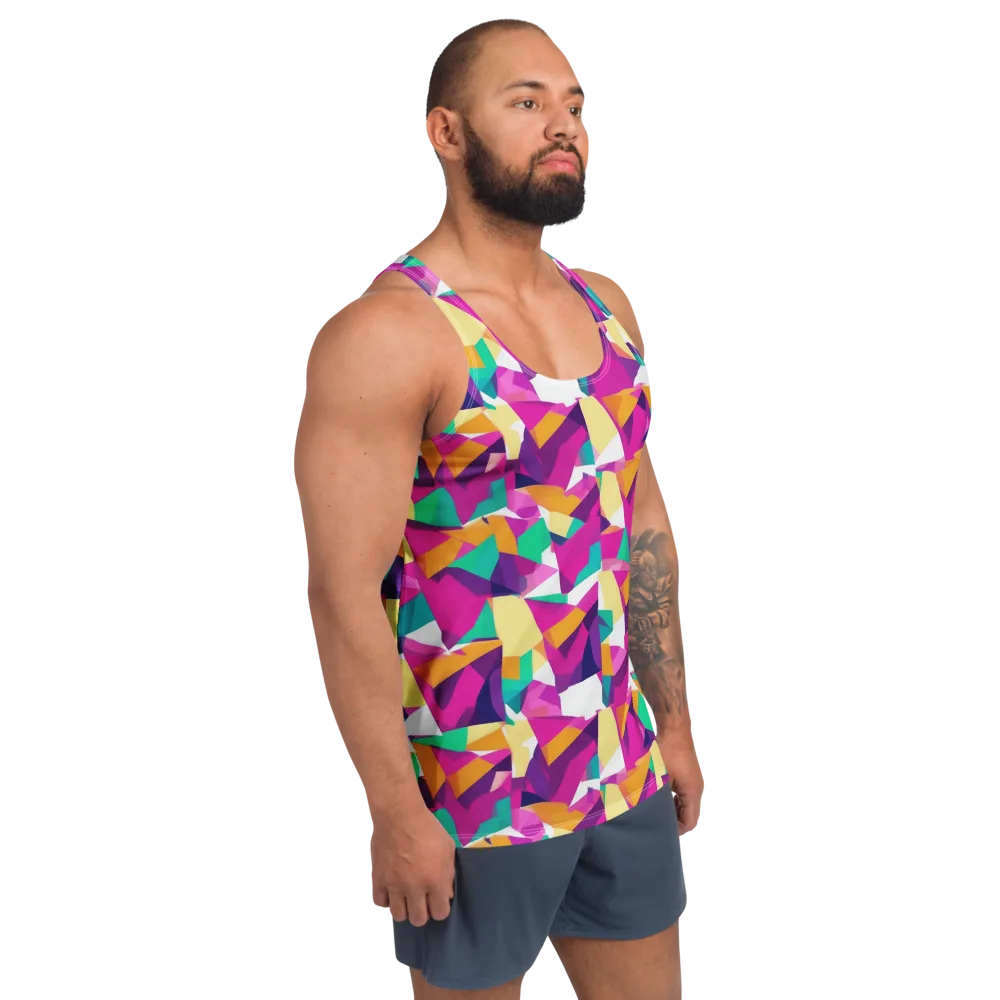 Magenta Geometry on Men's Tank Top — Right Front