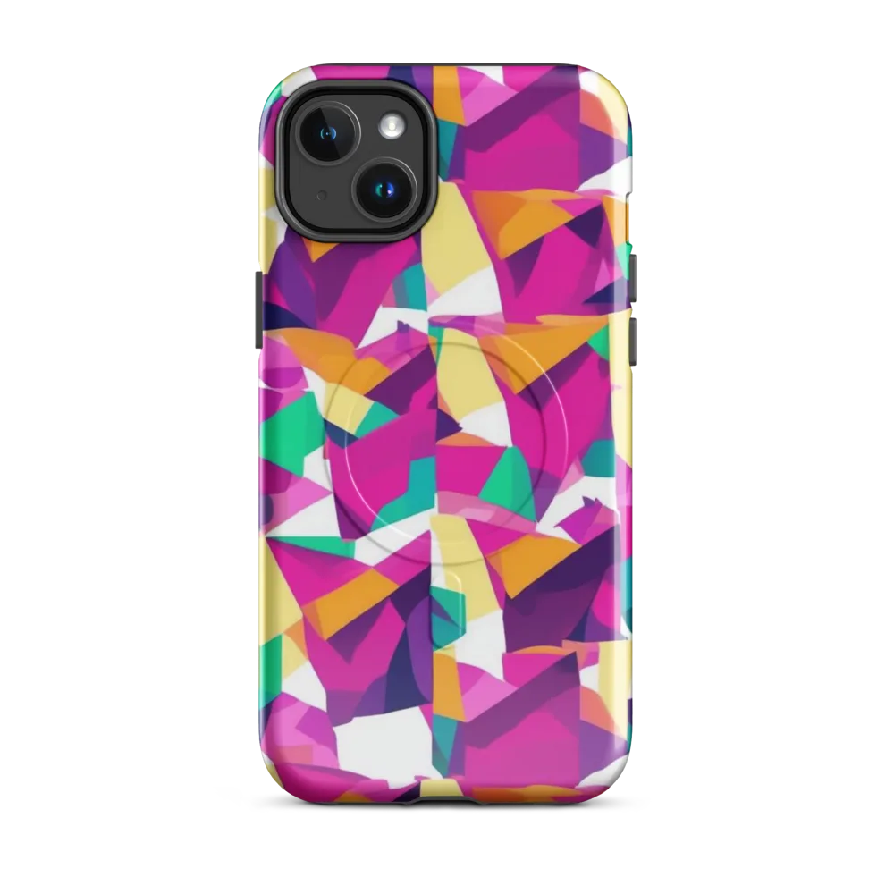 Magenta Geometry on MagSafe Tough Case for iPhone® — Front