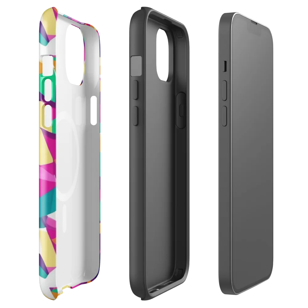Magenta Geometry on MagSafe Tough Case for iPhone® — Front