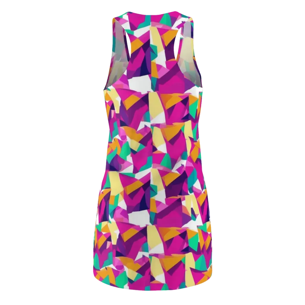 Magenta Geometry on Racerback Dress — Back