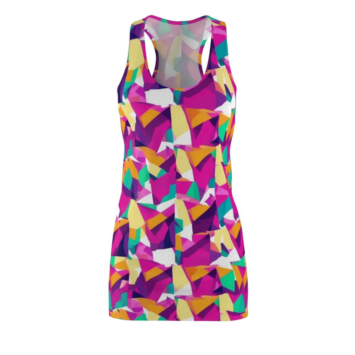 Magenta Geometry on Racerback Dress — Front