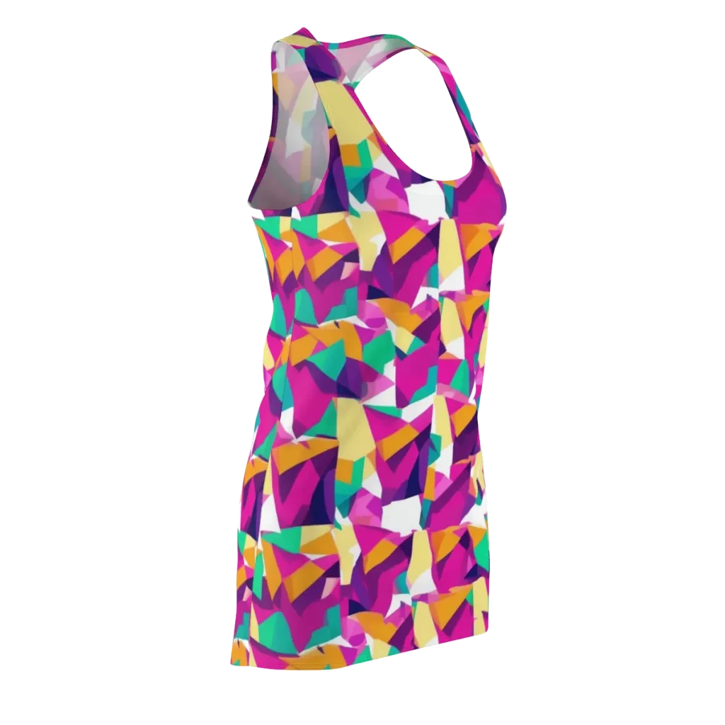 Magenta Geometry on Racerback Dress — Front Side