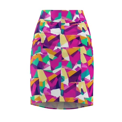 Magenta Geometry on a Pencil Skirt