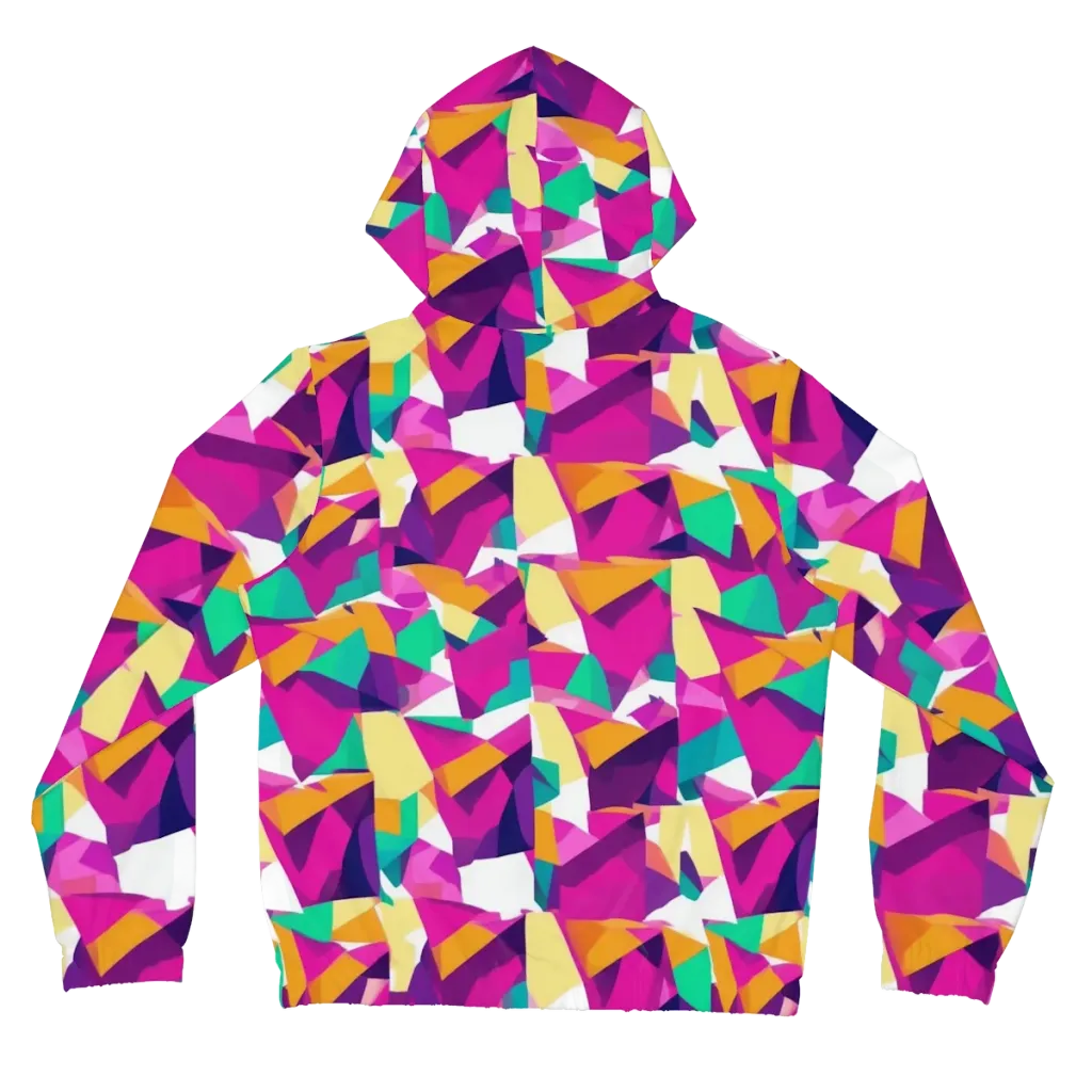 Magenta Geometry on Women's Full-Zip Hoodie — Back