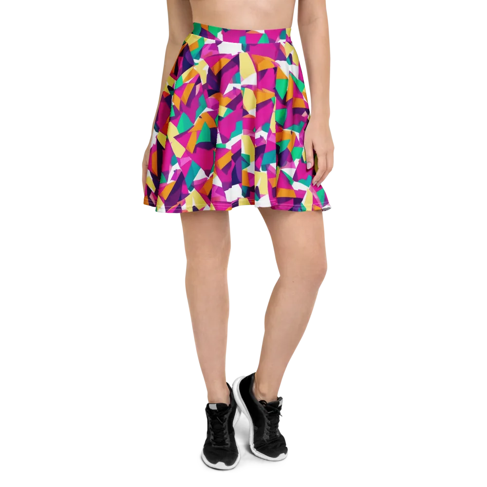Magenta Geometry on Skater Skirt — Front