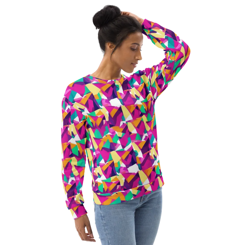 Magenta Geometry on Sweatshirt — Right Front