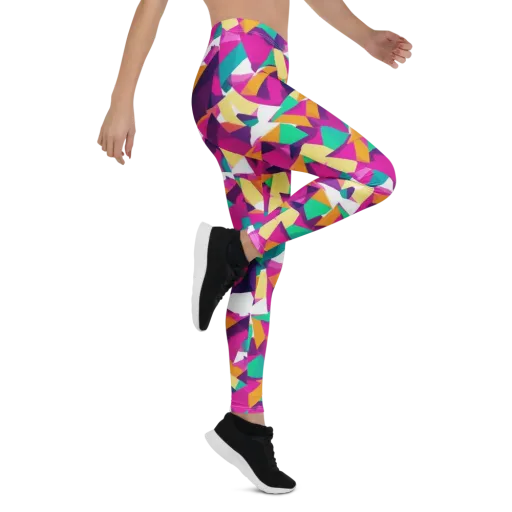 Magenta Geometry on a Leggings