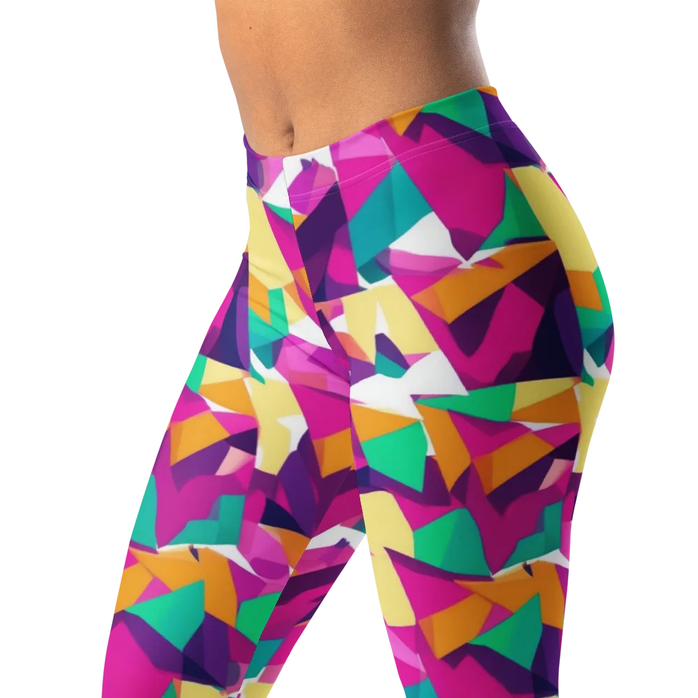 Magenta Geometry on Leggings — Left Front
