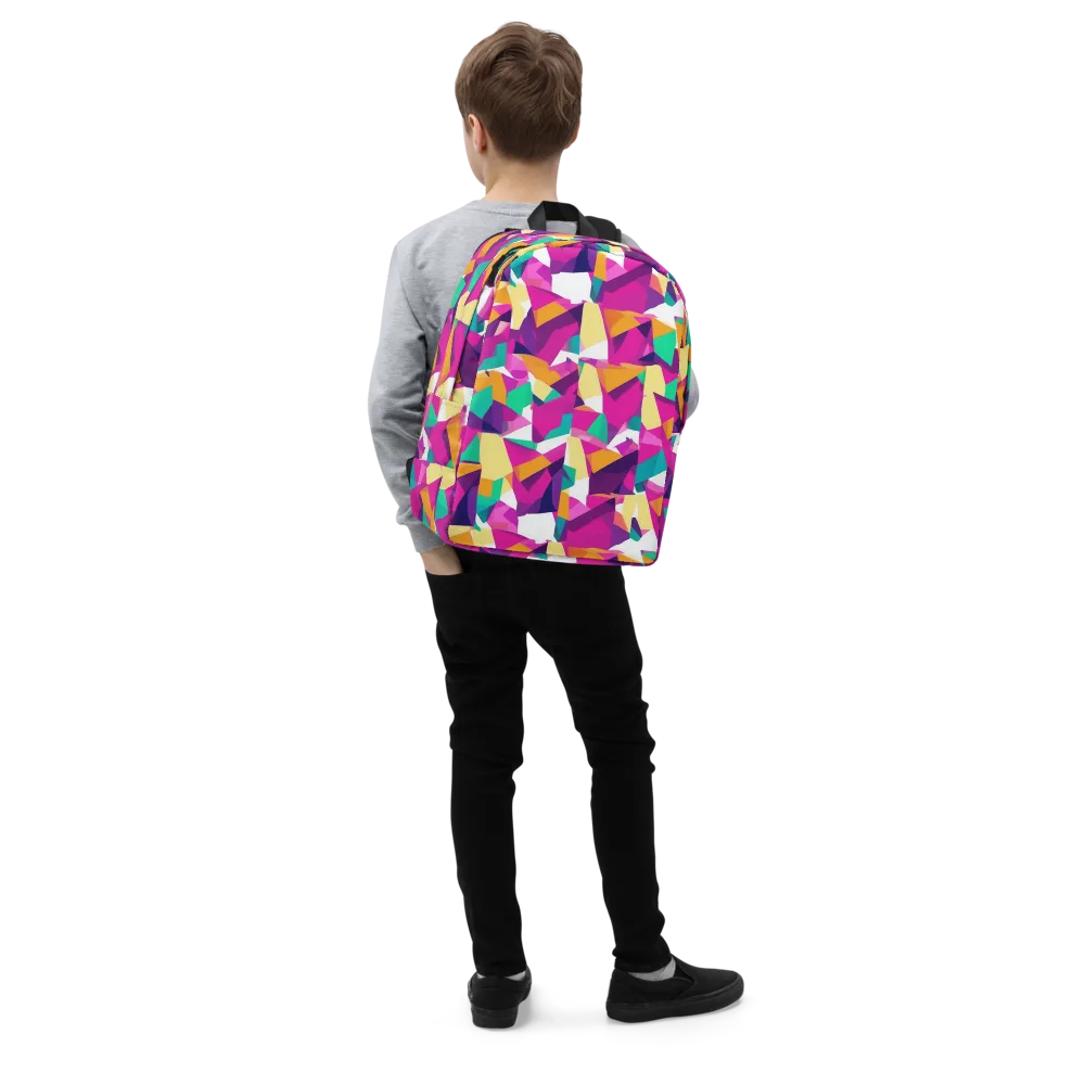 Magenta Geometry on Minimalist Backpack — Right Front