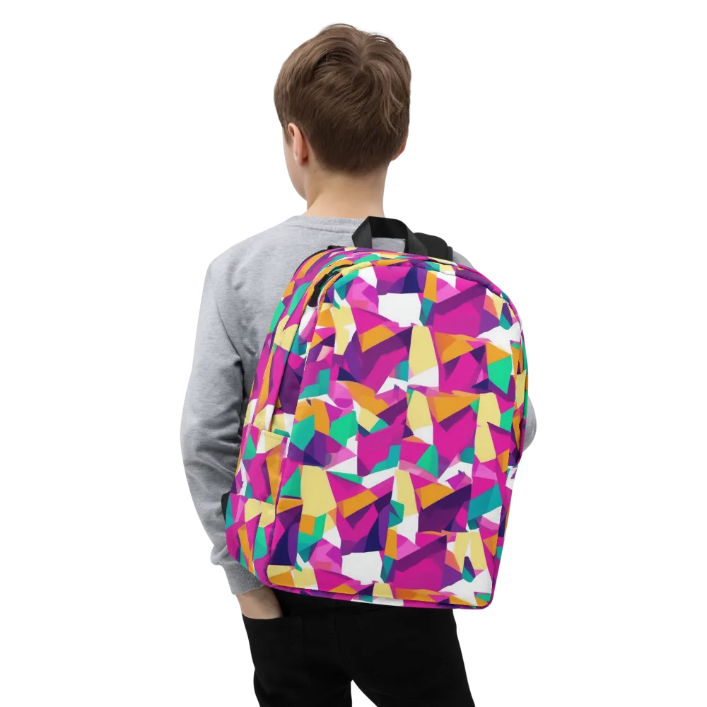 Magenta Geometry on Minimalist Backpack — Zoomed-in