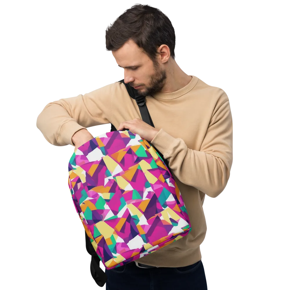 Magenta Geometry on Minimalist Backpack — Front
