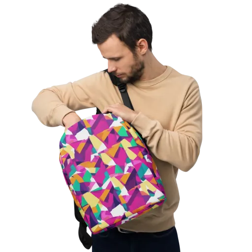 Magenta Geometry on a Minimalist Backpack