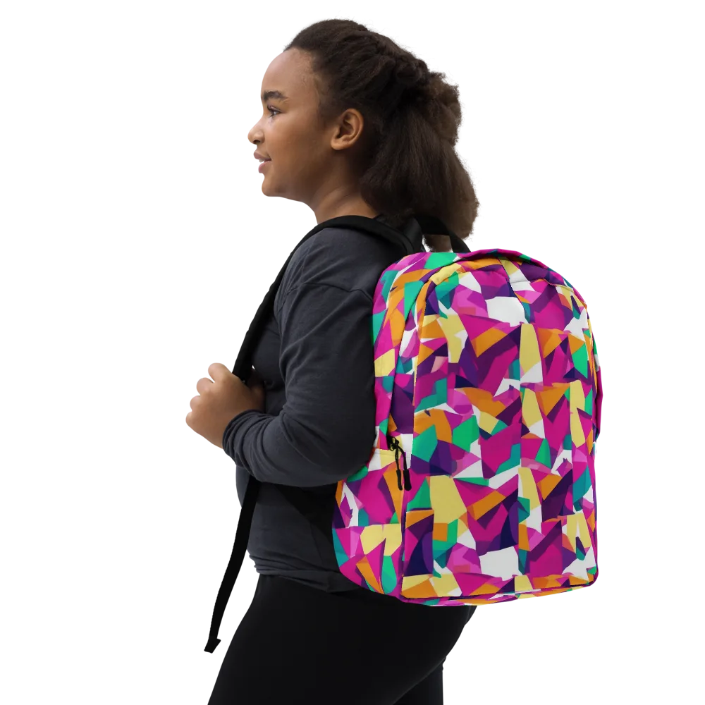 Magenta Geometry on Minimalist Backpack — Right Front